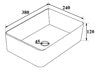 Умывальник Runo мебельный 38*24 прямоугольный мини DUO (00-00001356)